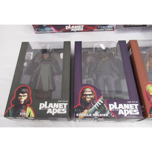 353 - Collection of 7 NECA Planet of the Apes boxed/cased 7