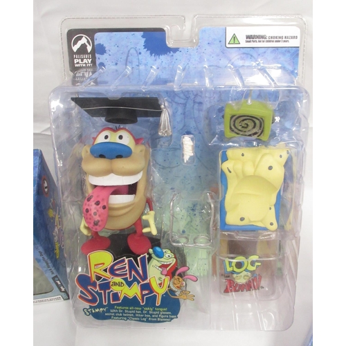 366 - Ren and Stimpy - 2 Palisades cased figurine sets, boxes/cases appear in good condition still sealed,... 