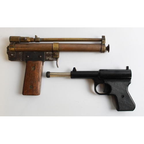 540 - Unusual Scratch built air pistol. Made from copper, brass, steel and wood handle. .177. LOV 2 .177 '... 