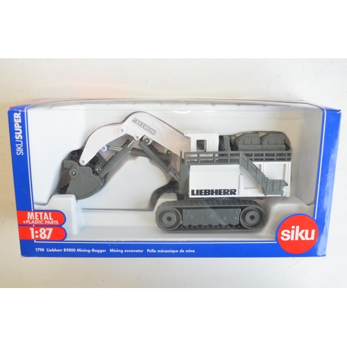 258 - Collection of diecast plant models from Siku to include 1/87 scale 1798 Liebherr hydraulic excavator... 