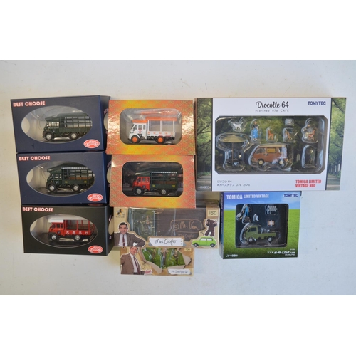 263 - Six small scale diecast Japanese delivery van models from Best Choose (no scale indicated, estimate ... 