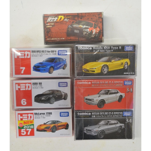 266 - Eighteen boxed small scale diecast model car sets from Takara Tomy, all Japanese imports to include ... 