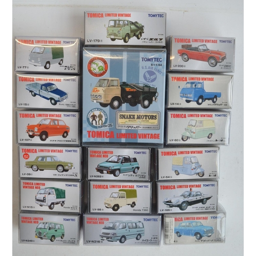 290 - Seventeen boxed Japanese imported 1/64 scale diecast Tomica Limited Vintage models. Models appear mi... 