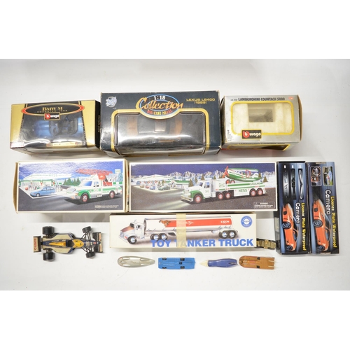 298 - Collection of model cars to include a 1/18 Lexus LS400 1989 (good but dirty condition, box poor), Bu... 