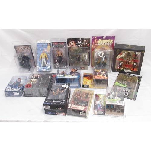 383 - Mixed collection of toy figures of famous musicians from McFarlane Toys, Sota Toys, Fewture, etc. to... 