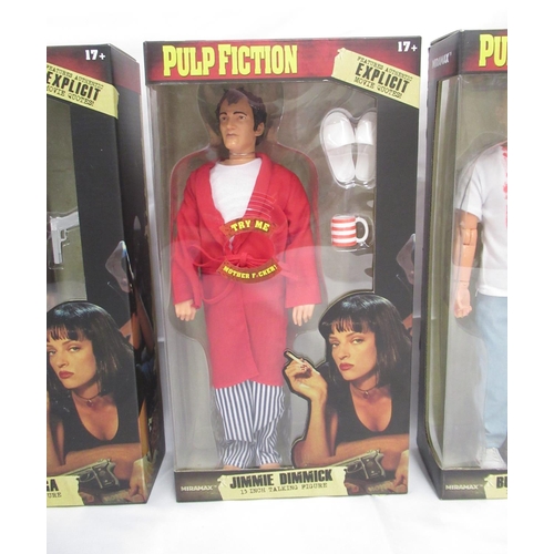 385 - Pulp Fiction - 5 BeeLine 13 Inch Talking figures of Jimmie Dimmick, Jules Winnfield, Vincent Vega, W... 