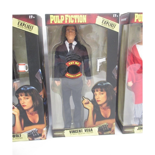 385 - Pulp Fiction - 5 BeeLine 13 Inch Talking figures of Jimmie Dimmick, Jules Winnfield, Vincent Vega, W... 