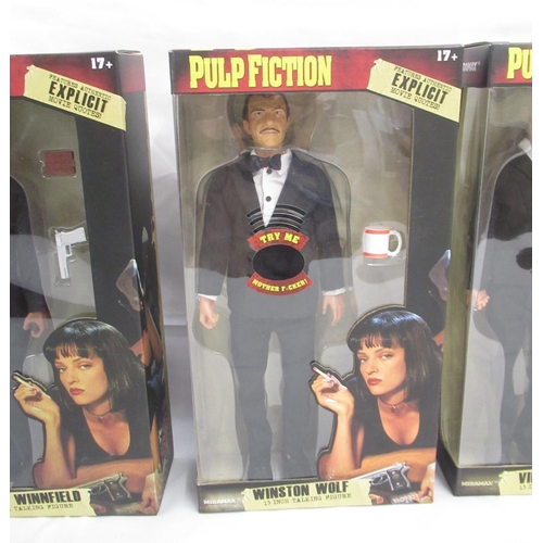 385 - Pulp Fiction - 5 BeeLine 13 Inch Talking figures of Jimmie Dimmick, Jules Winnfield, Vincent Vega, W... 