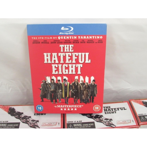 386 - NECA complete set of Hateful Eight figures, boxes in good condition figures mint, Blu-Ray DVD of Hat... 