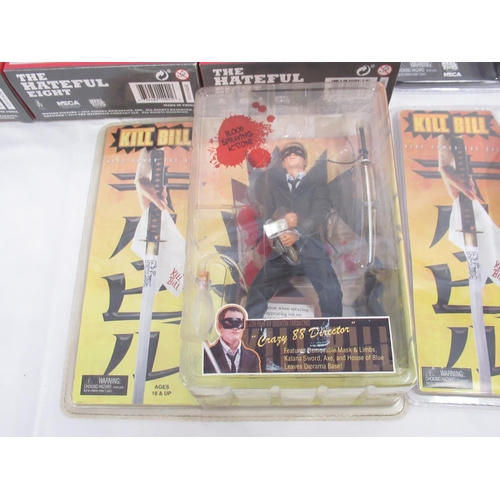 386 - NECA complete set of Hateful Eight figures, boxes in good condition figures mint, Blu-Ray DVD of Hat... 