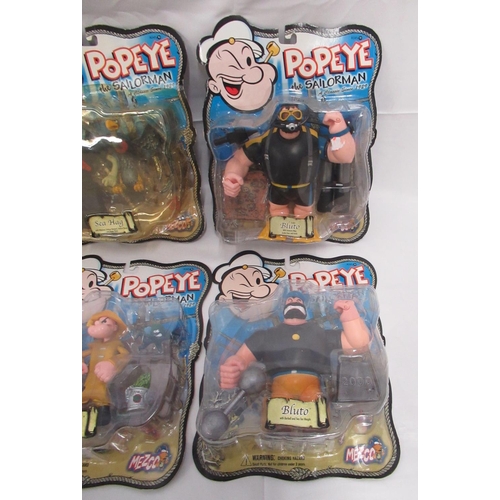 389 - Popeye the Sailorman - 10 Mezco figurines of Wimpy, Sea Hag, Bluto(x2), Olive Oyl, Pappy and Popeye ... 