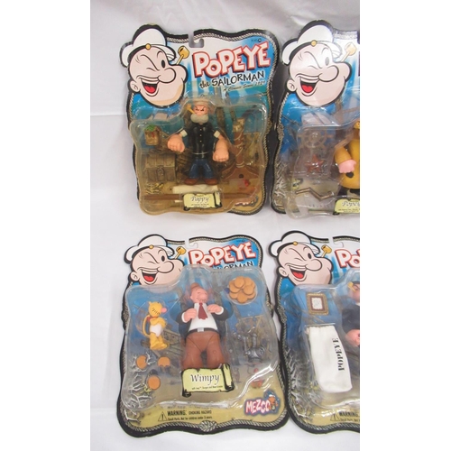 389 - Popeye the Sailorman - 10 Mezco figurines of Wimpy, Sea Hag, Bluto(x2), Olive Oyl, Pappy and Popeye ... 