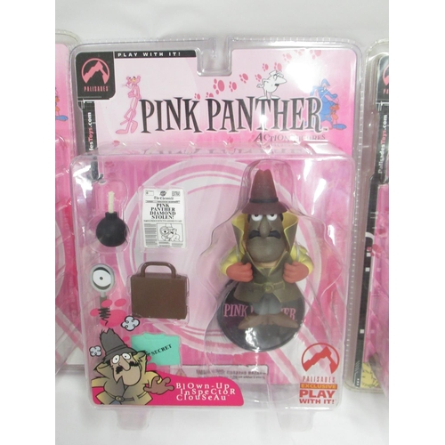 390 - Pink Panther - 4 Palisades Pink Panther cased figurines inc. Tuxedo Pink Panther, Blown-Up Inspector... 