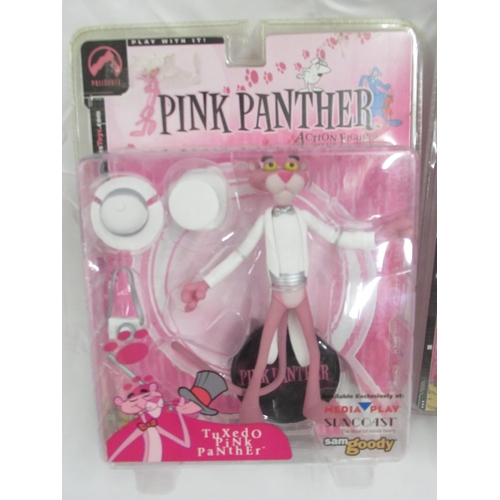 390 - Pink Panther - 4 Palisades Pink Panther cased figurines inc. Tuxedo Pink Panther, Blown-Up Inspector... 