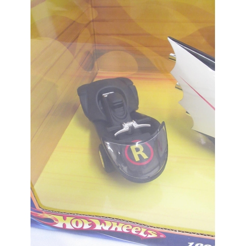 394 - Hot Wheels - A boxed 1:12 scale die-cast Hot Wheels 1966 TV Series Batcycle & Sidecar P6923, box sti... 