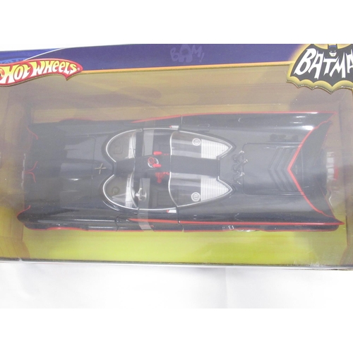 395 - Hot Wheels - A boxed 1:18 scale die-cast Hot Wheels 1966 TV Series Batmobile vehicle L2090, box stil... 