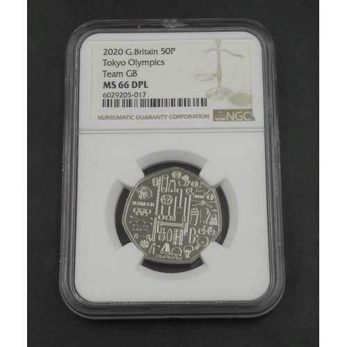 405 - NGC - Tokyo Olympics 2021 G.Britain S50P Team Great Britain Colorized PF 69 Ultra Cameo and 2020 G.B... 