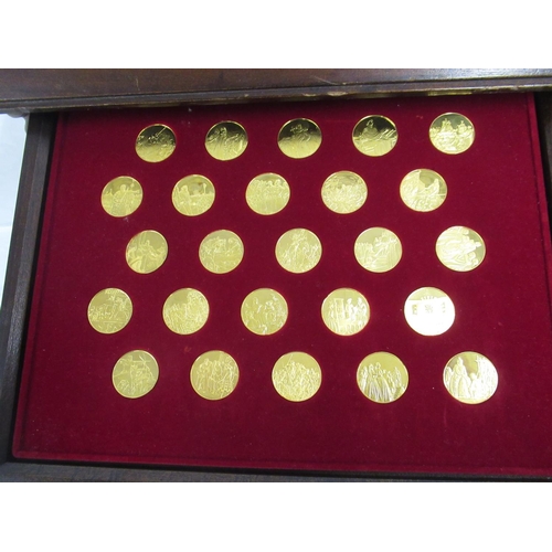 407 - The Medallic History of Britain, Franklin Mint 24ct gold on Sterling silver proof medals 100 medal s... 