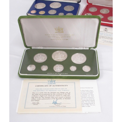 409 - Franklin Mint - 1981 Proof Coinage of Barbados with COA, Republic of the Philippines 1980 Proof Set ... 