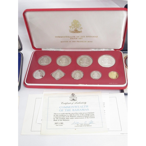 409 - Franklin Mint - 1981 Proof Coinage of Barbados with COA, Republic of the Philippines 1980 Proof Set ... 