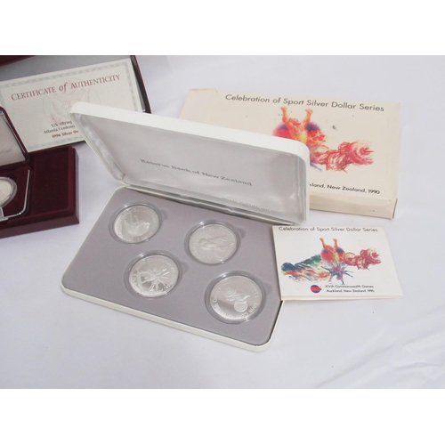 412 - US Mint US Olympic Coins of the Atlanta Centennial Olympic Games 1996 Silver One Dollar Proofs (2 bo... 