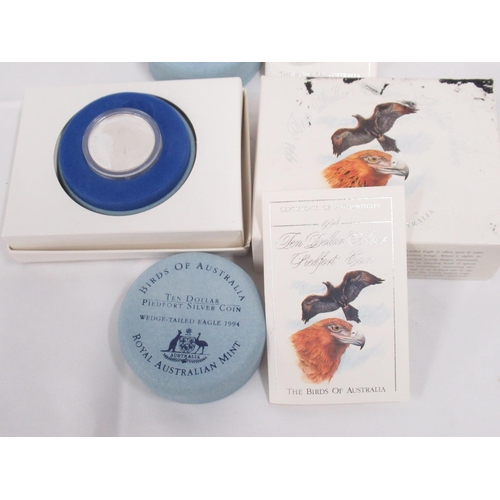 413 - Royal Australian Mint - Birds of Australia Wedge-Tailed Eagle 1994 Ten Dollar Piedfort Silver Proof ... 