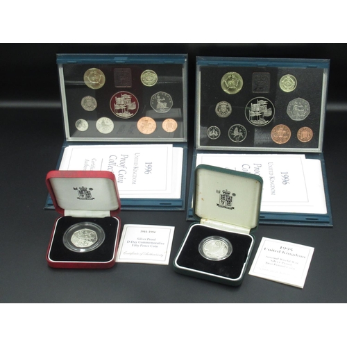 440 - Royal Mint - Cased 1995 United Kingdom Second World War Silver Proof Two Pound Coin, cased 1944-1994... 