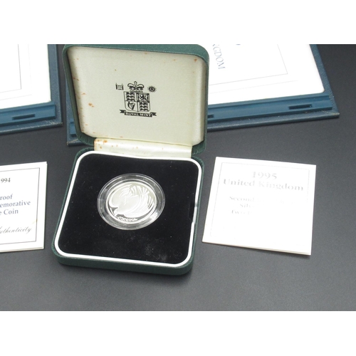 440 - Royal Mint - Cased 1995 United Kingdom Second World War Silver Proof Two Pound Coin, cased 1944-1994... 