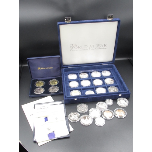 441 - Mixed collection of Silver proof and gold plated coins from Westminster coins, etc. inc. a Partial T... 