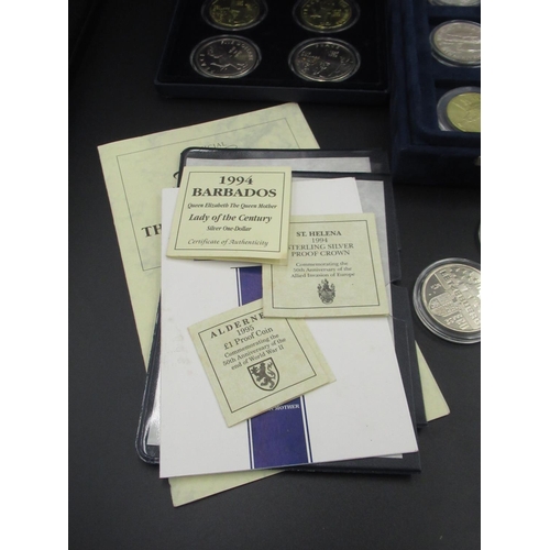 441 - Mixed collection of Silver proof and gold plated coins from Westminster coins, etc. inc. a Partial T... 