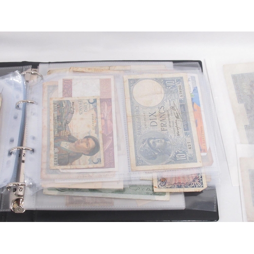 451 - Mixed collection of c20th International Banknotes, loose and in folder cont. Marks, Dollars, Francs,... 