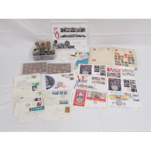 452 - Assorted collection of c20th International and GB coins, VE day & other First Day Covers with proof ... 