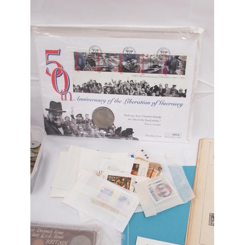 452 - Assorted collection of c20th International and GB coins, VE day & other First Day Covers with proof ... 