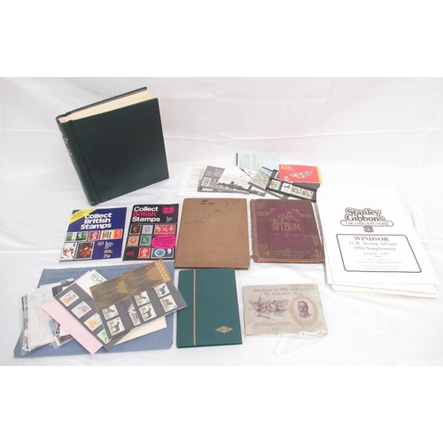 460 - Green Stanley Gibbons Windsor Album Great Britain cont. some stamps, collection of loose stamps, Sta... 