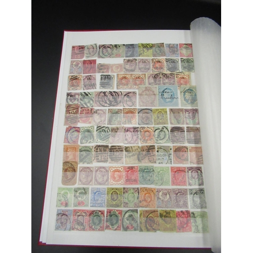 462 - Red Album containing collection of GB stamps from 1840 onwards, used and mint, mainly QEII Mint, 8 f... 