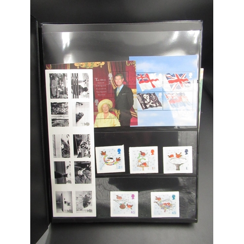 463 - Red album cont. QEII Mint Stamps until 2008, 8 almost full pages, black album con.t QEII Mint stamps... 