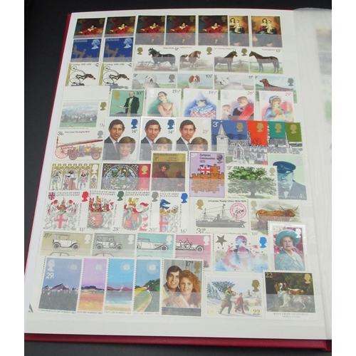 463 - Red album cont. QEII Mint Stamps until 2008, 8 almost full pages, black album con.t QEII Mint stamps... 