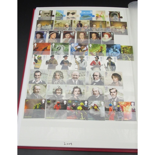 463 - Red album cont. QEII Mint Stamps until 2008, 8 almost full pages, black album con.t QEII Mint stamps... 