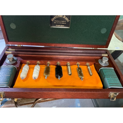 636 - A Pendleton Royal 12b shotgun cleaning kit complete unused in original wooden box