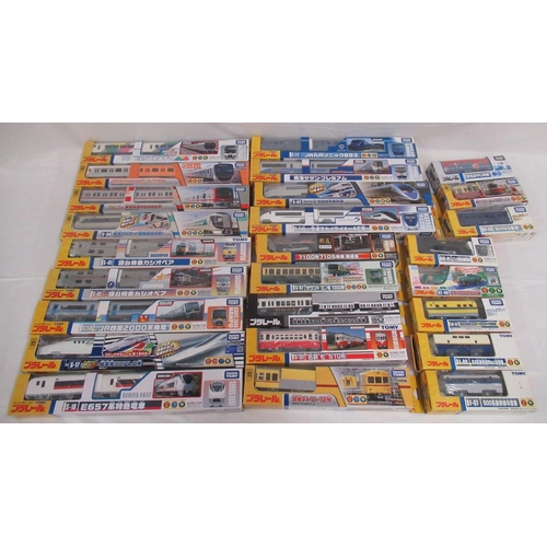 327 - Large collection of Takara TOMY Japanese Import boxed trains and carriages, (89 in 3 boxes)