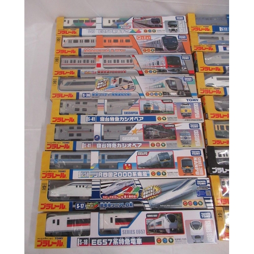 327 - Large collection of Takara TOMY Japanese Import boxed trains and carriages, (89 in 3 boxes)