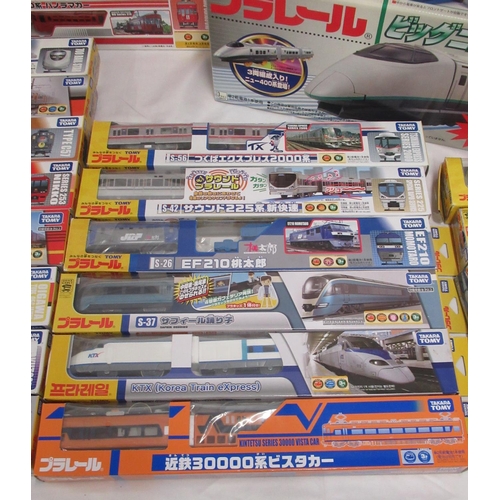 327 - Large collection of Takara TOMY Japanese Import boxed trains and carriages, (89 in 3 boxes)