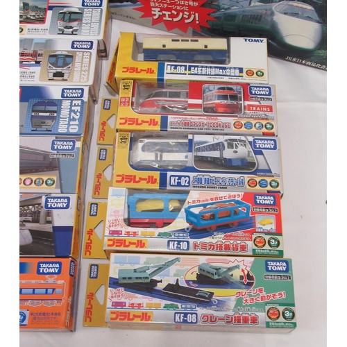 327 - Large collection of Takara TOMY Japanese Import boxed trains and carriages, (89 in 3 boxes)