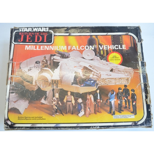 302 - Vintage Palitoy Millennium Falcon with original box. Model  incomplete and damage to an internal car... 