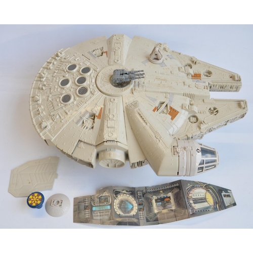 302 - Vintage Palitoy Millennium Falcon with original box. Model  incomplete and damage to an internal car... 