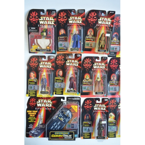 313 - Fifteen Star Wars episode 1 Comm Talk action figures from Hasbro, a Tatooine Accessory Set with Pull... 