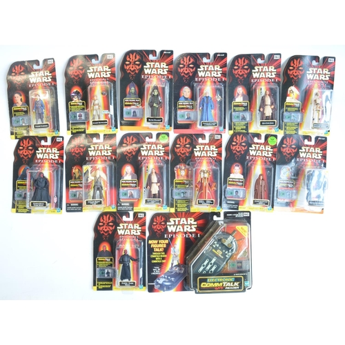 314 - Thirteen Star Wars episode 1 Comm Talk action figures from Hasbro and a Comm Talk Reader. All sets s... 