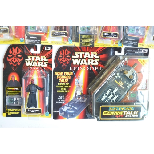 314 - Thirteen Star Wars episode 1 Comm Talk action figures from Hasbro and a Comm Talk Reader. All sets s... 