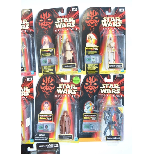 314 - Thirteen Star Wars episode 1 Comm Talk action figures from Hasbro and a Comm Talk Reader. All sets s... 