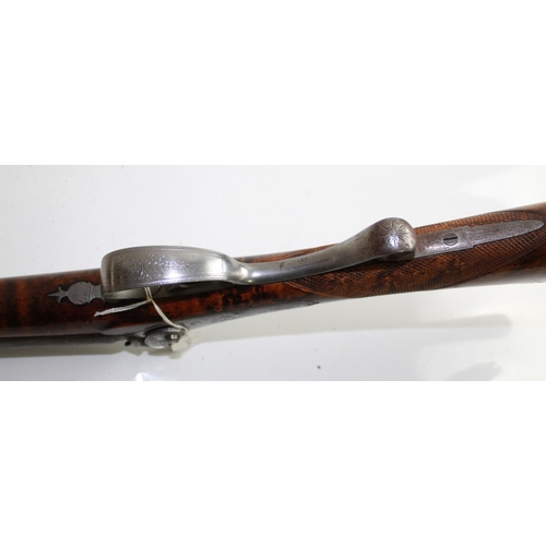 518 - Seager Double Barrel muzzle loading 16Bore Shotgun. With original ramrod, new replacement nipples(Te... 